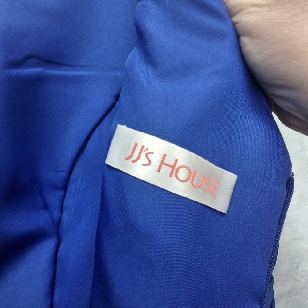 JJ House Blue Pleated Dress with Embellished Waist - Picture 9 of 10